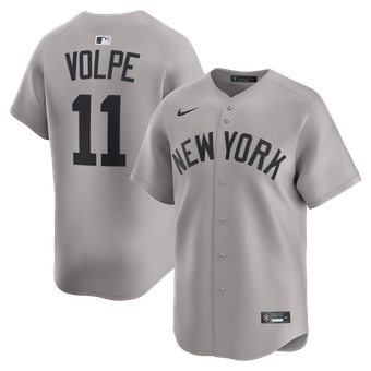 Men's Nike Anthony Volpe Gray New York Yankees Road Limited Player Jersey
