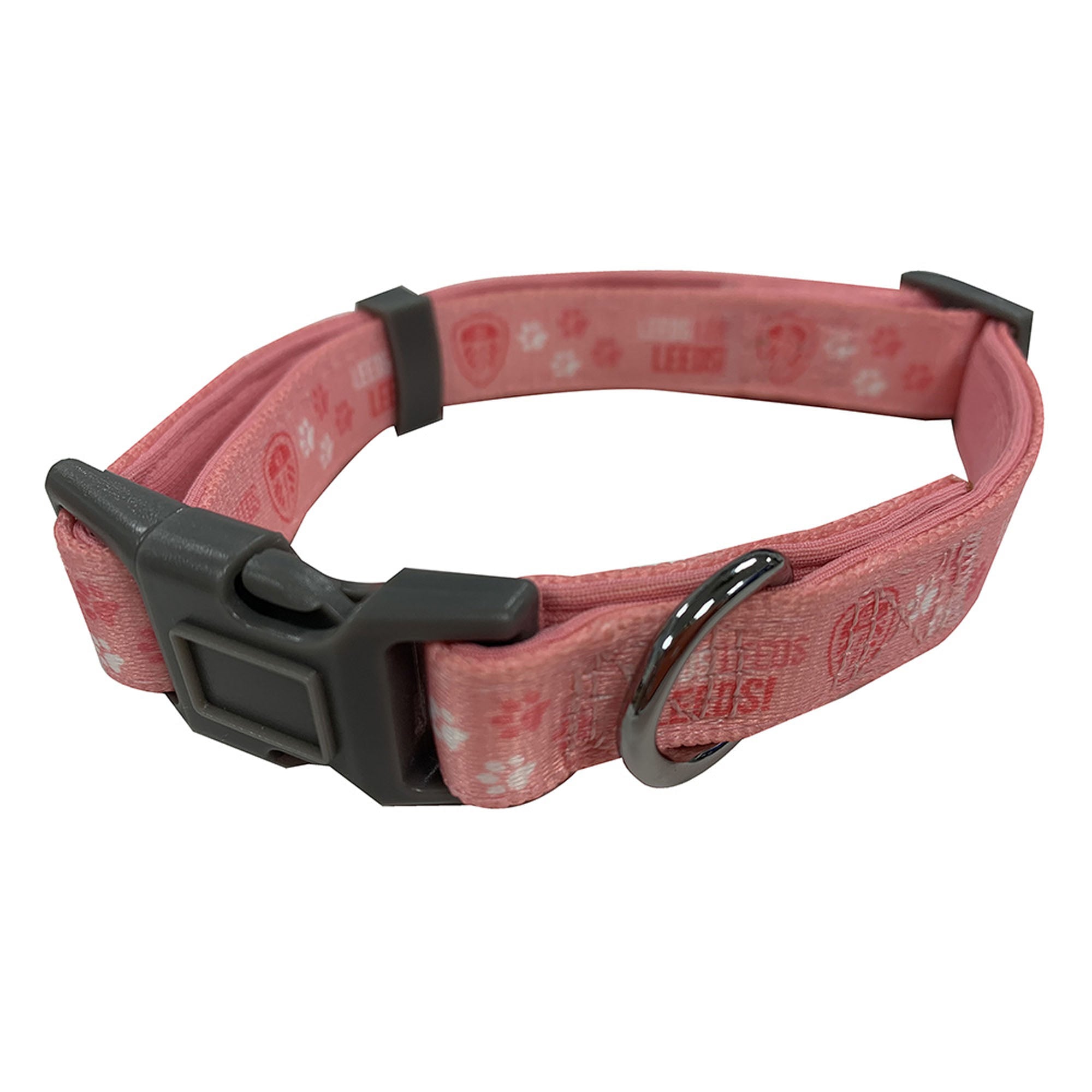 Leeds United Pink Crest Dog Collar Medium