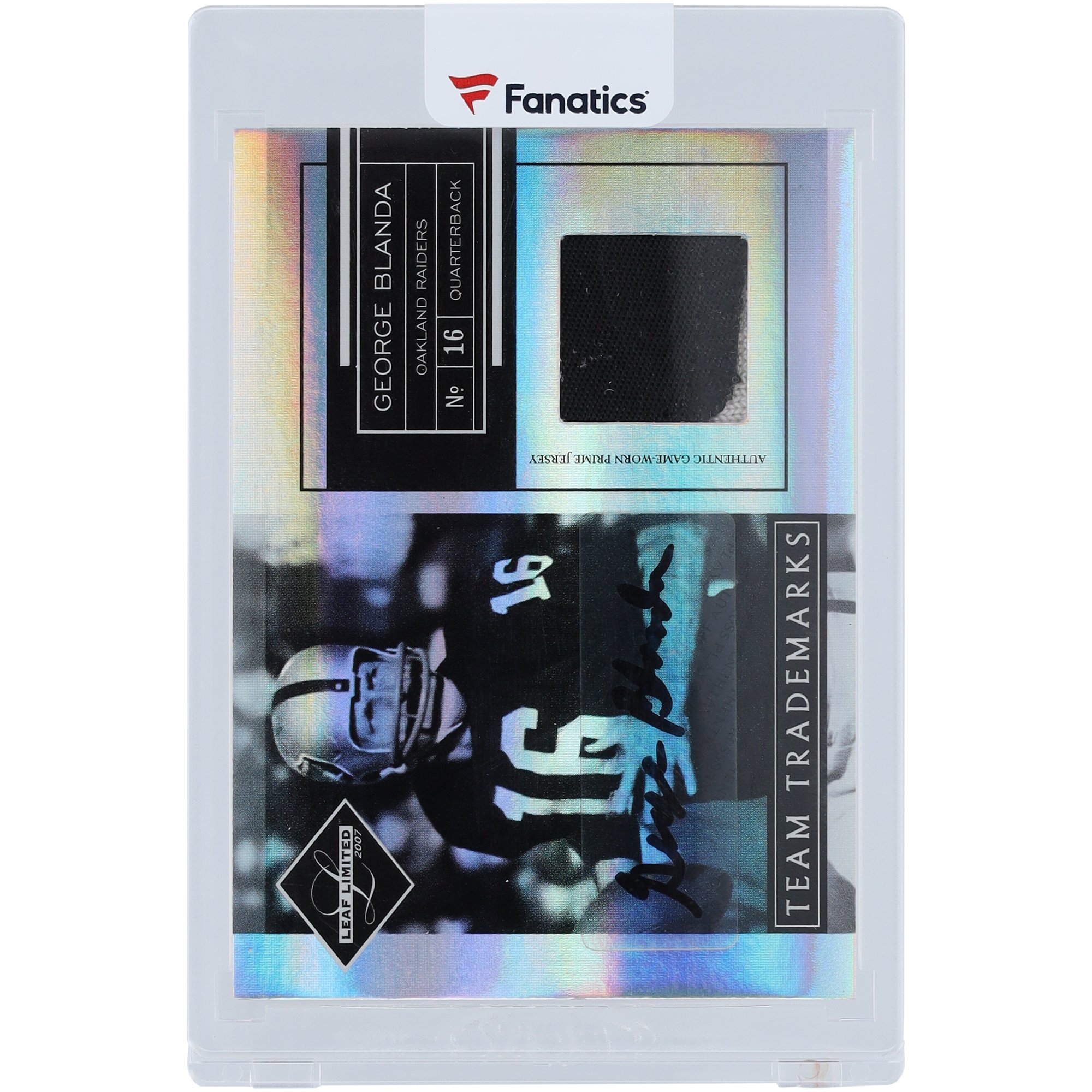 V106832 OakRaid George Blanda Oakland Raiders Autografato 2007 Leaf Limited 2 Color Relic #TT-28 #9/15 Card George Blanda AUT LEF TRADING CARDS 45672 AUTTRC CA01F06952