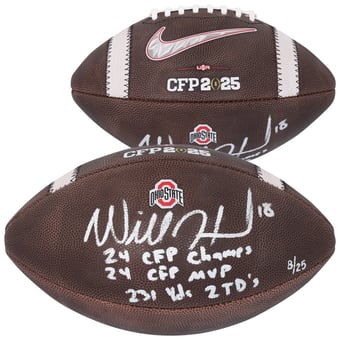 Will Howard Ohio State Buckeyes Autographed 2024 College Football Playoff National Champions Nike 2025 CFP Football with Multiple Inscriptions - Limited Edition of 25