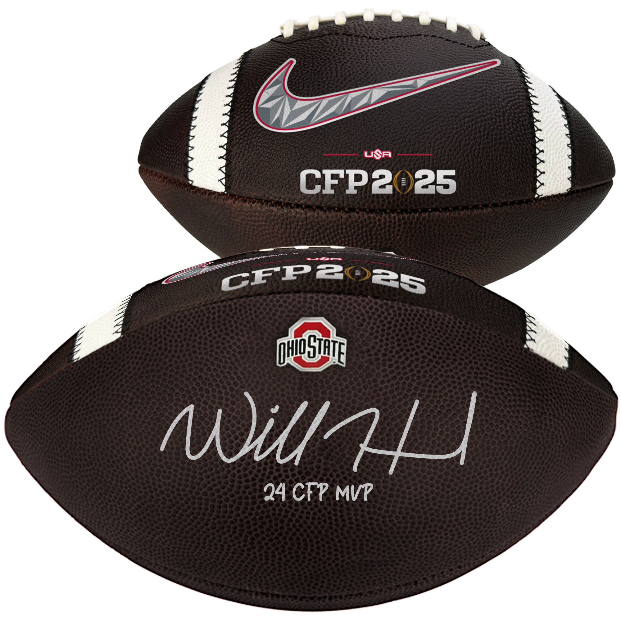 Will Howard Ohio State Buckeyes Autographed 2024 College Football Playoff National Champions Nike CFP Football with "24 CFP MVP" Inscription