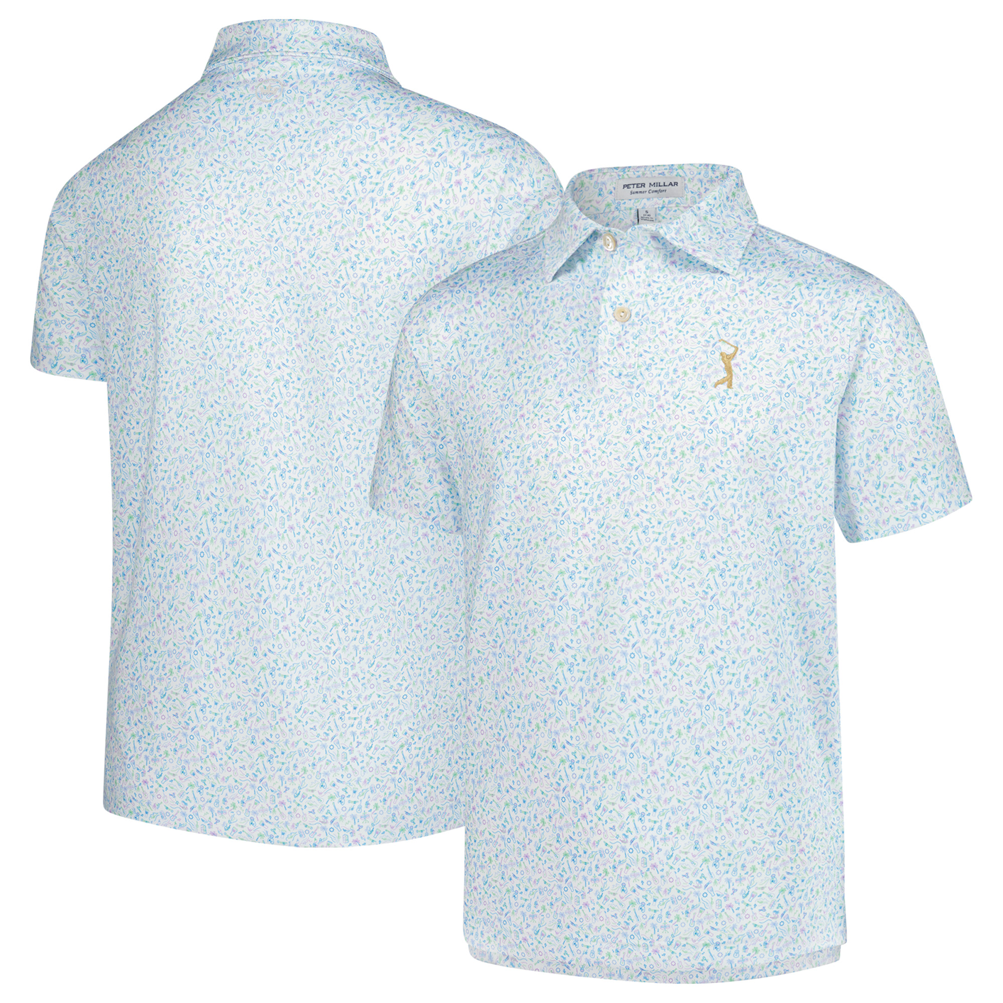 Youth Peter Millar White THE PLAYERS Island Jammin Performance Polo Youth Peter Millar White THE PLAYERS Island Jammin Performance Polo