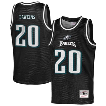 Youth Mitchell & Ness Brian Dawkins Black Philadelphia Eagles Retired Player NFL Basketball Fashion Jersey