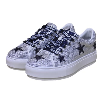 Women's FABGATING by Cuce  White Dallas Cowboys Crystal Team Logo Sneakers