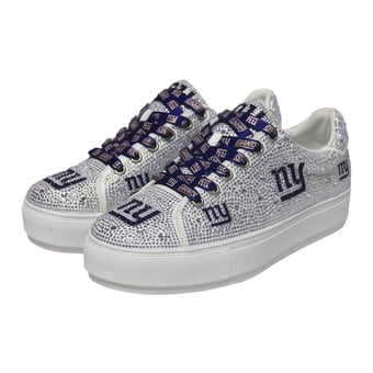 Women's FABGATING by Cuce  White New York Giants Crystal Team Logo Sneakers