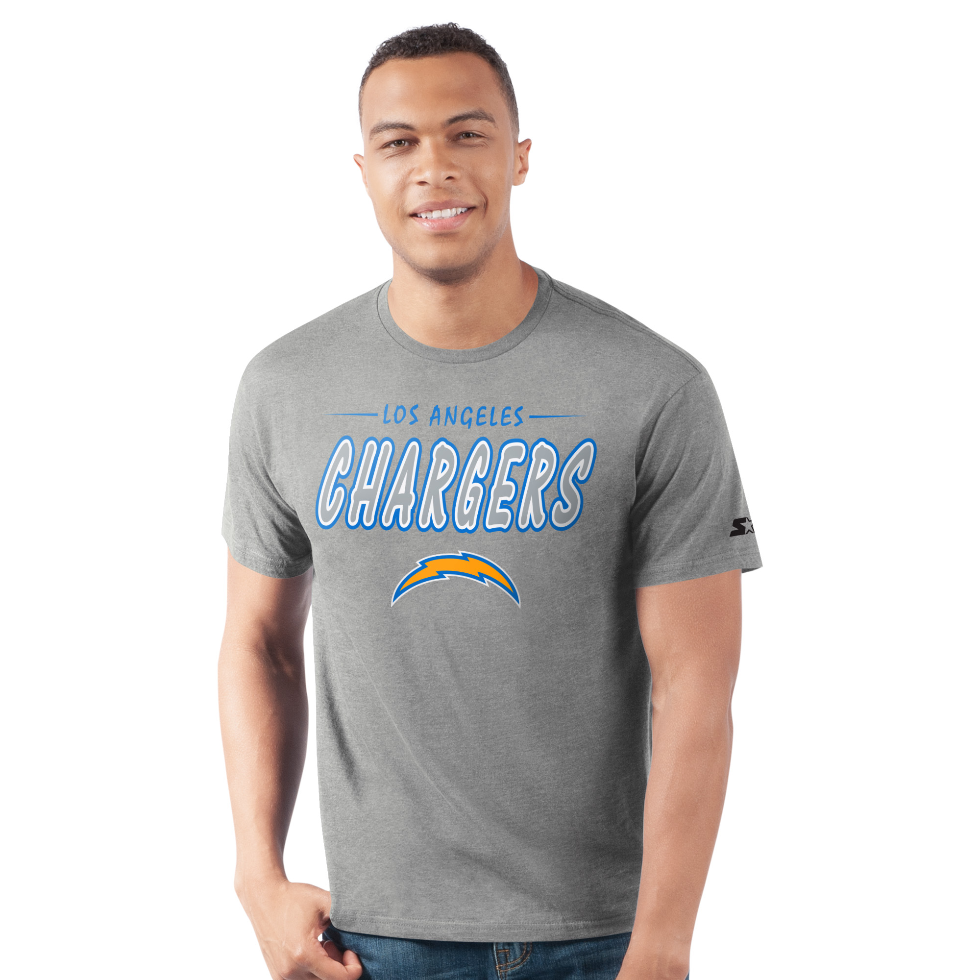 Men's Starter Heather Gray Los Angeles Chargers Prime Time T-Shirt