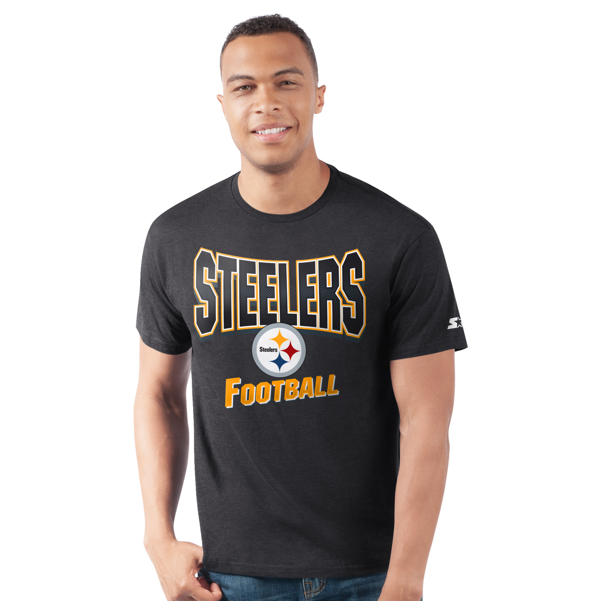 Men's Starter Black Pittsburgh Steelers Prime Time T-Shirt