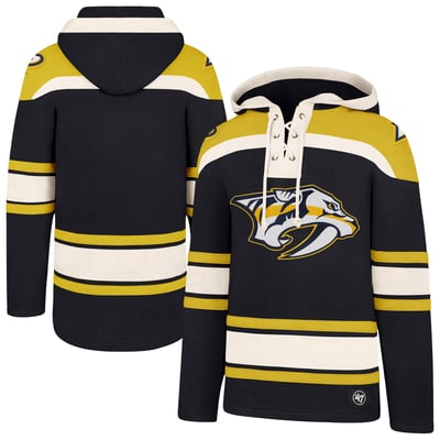 Men's '47  Black Nashville Predators Superior Lacer Hoodie