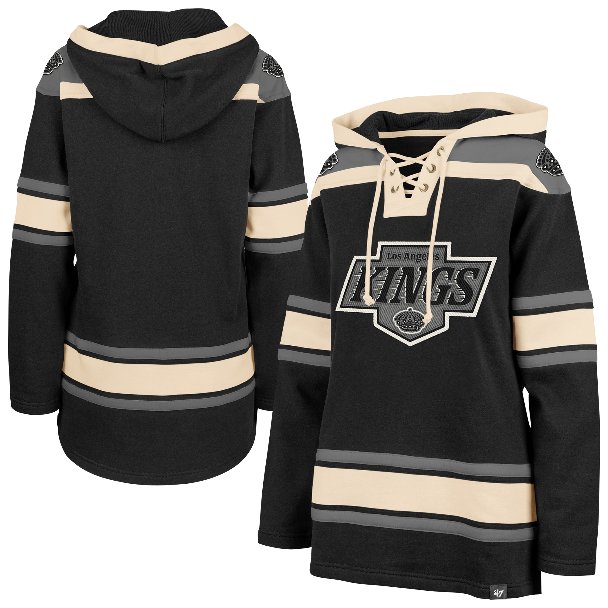 Women’s ’47 Black Los Angeles Kings Superior Lacer Pullover Hoodie