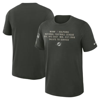 Men's Nike Dark Green Miami Dolphins 2025 Salute to Service Sideline Slub Dri-FIT T-Shirt