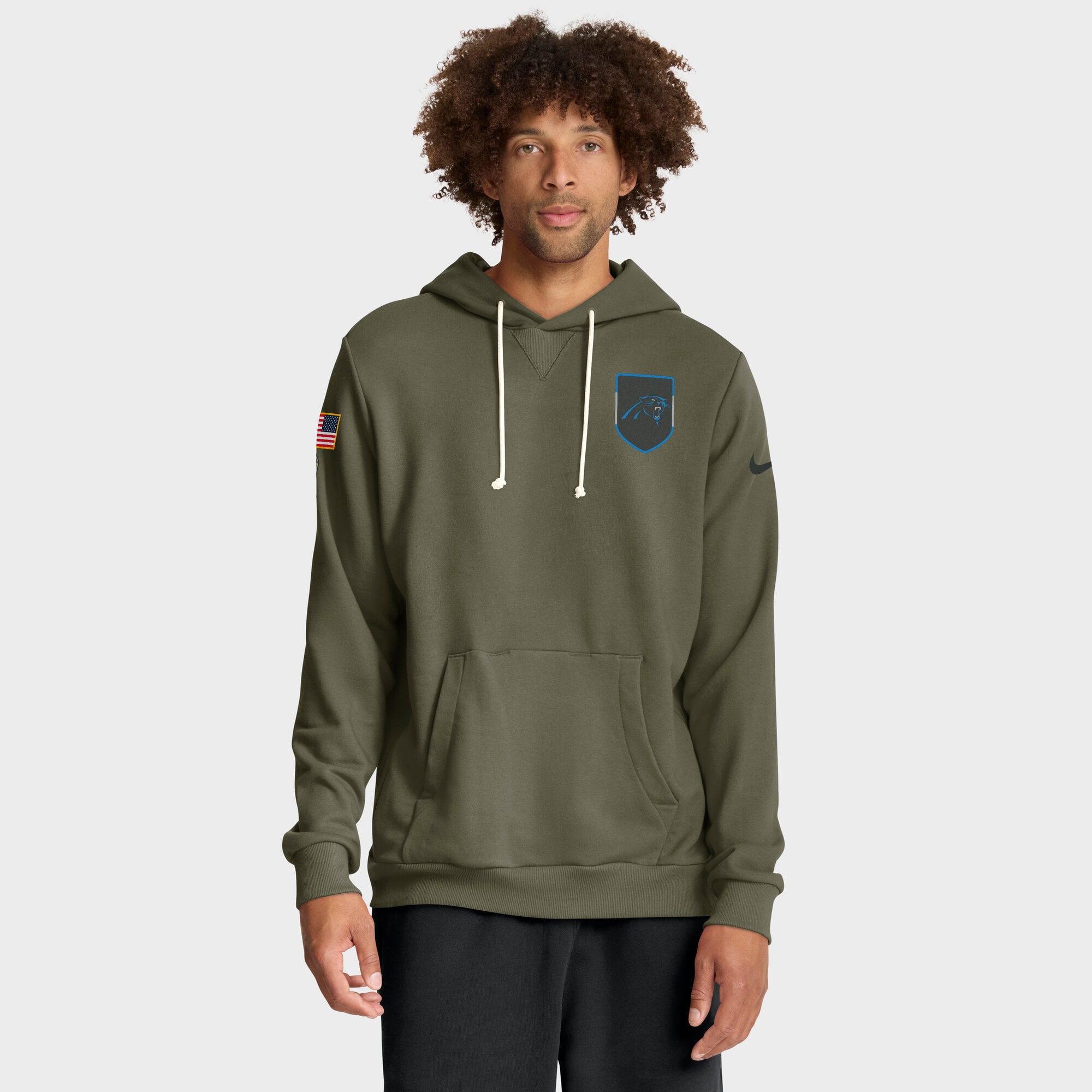 Men’s Nike Olive Carolina Panthers 2025 Salute to Service Sideline Standard Issue Dri-FIT Hoodie Men’s Nike Olive Carolina Panthers 2025 Salute to Service Sideline Standard Issue Dri-FIT Hoodie