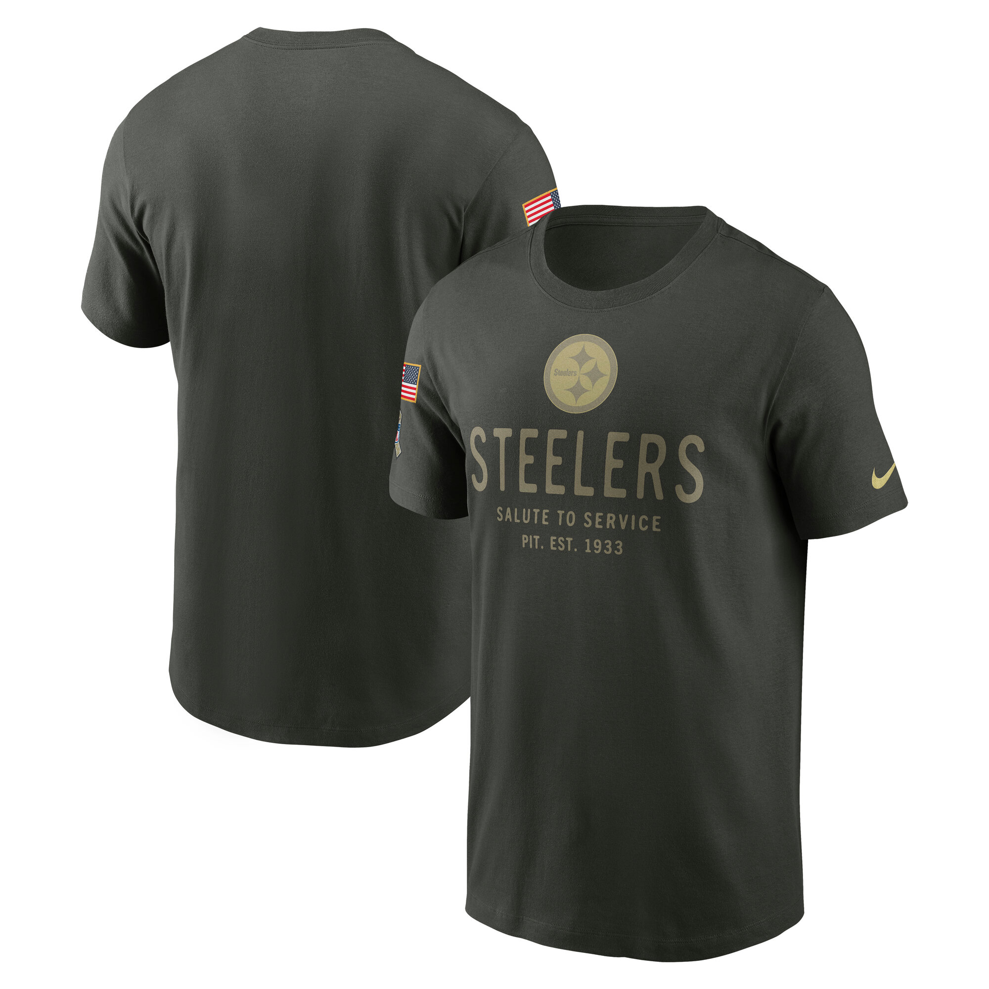 Men's Nike Forest Green Pittsburgh Steelers Big & Tall 2025 Salute to Service Sideline Edge Dri-FIT T-Shirt