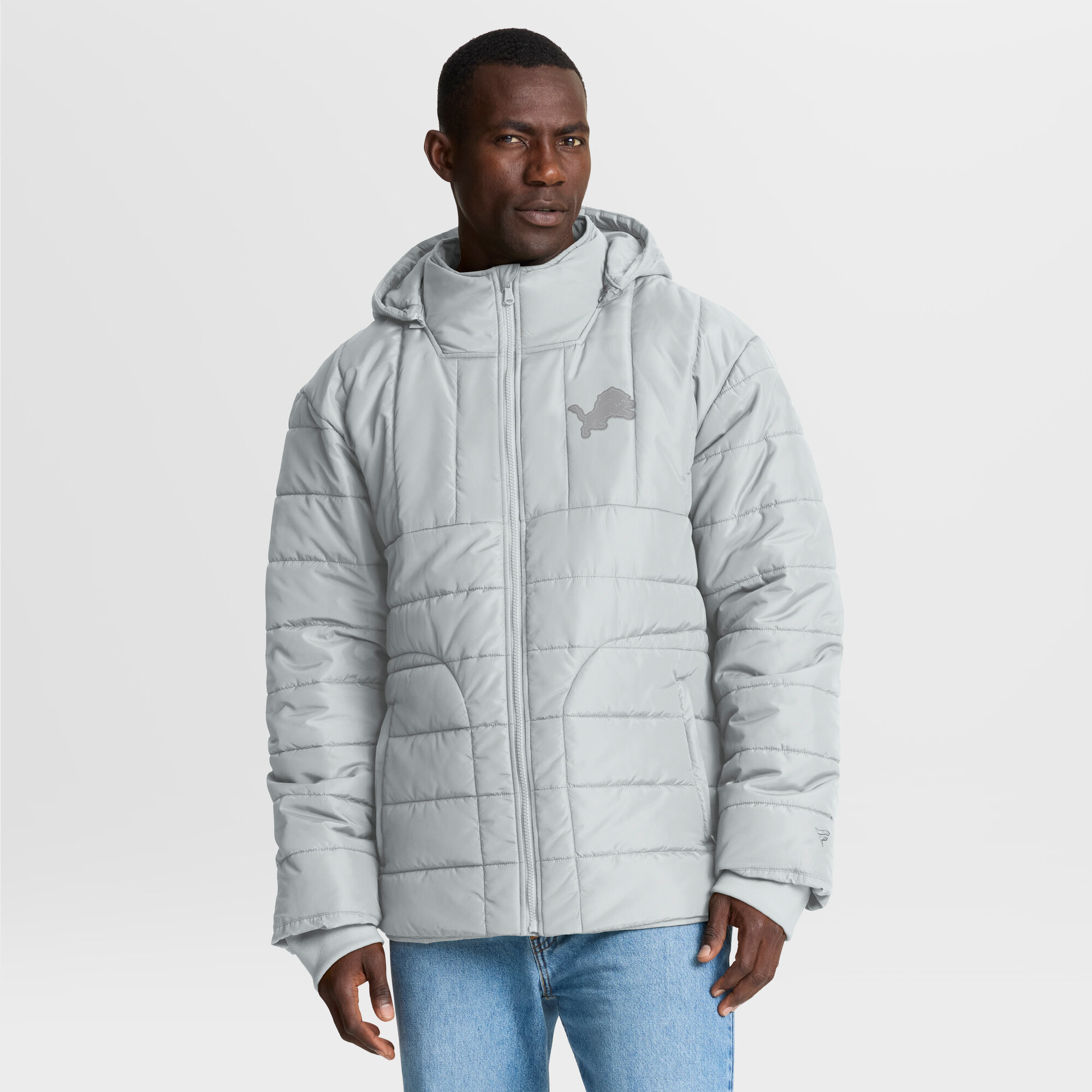 Men's Fanatics Gray Detroit Lions Full-Zip Hooded Jacket