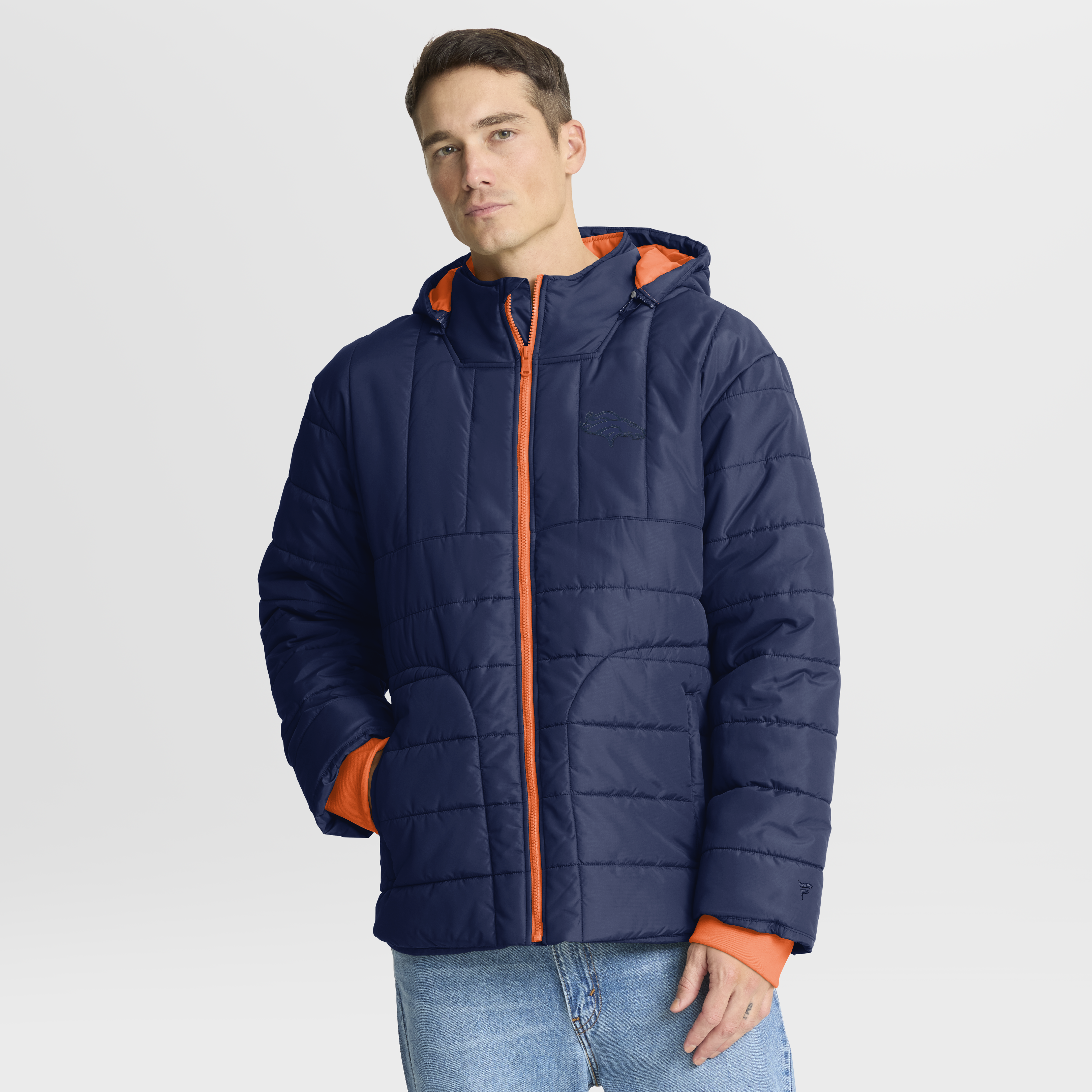 Men's Fanatics Navy Denver Broncos Full-Zip Hooded Jacket