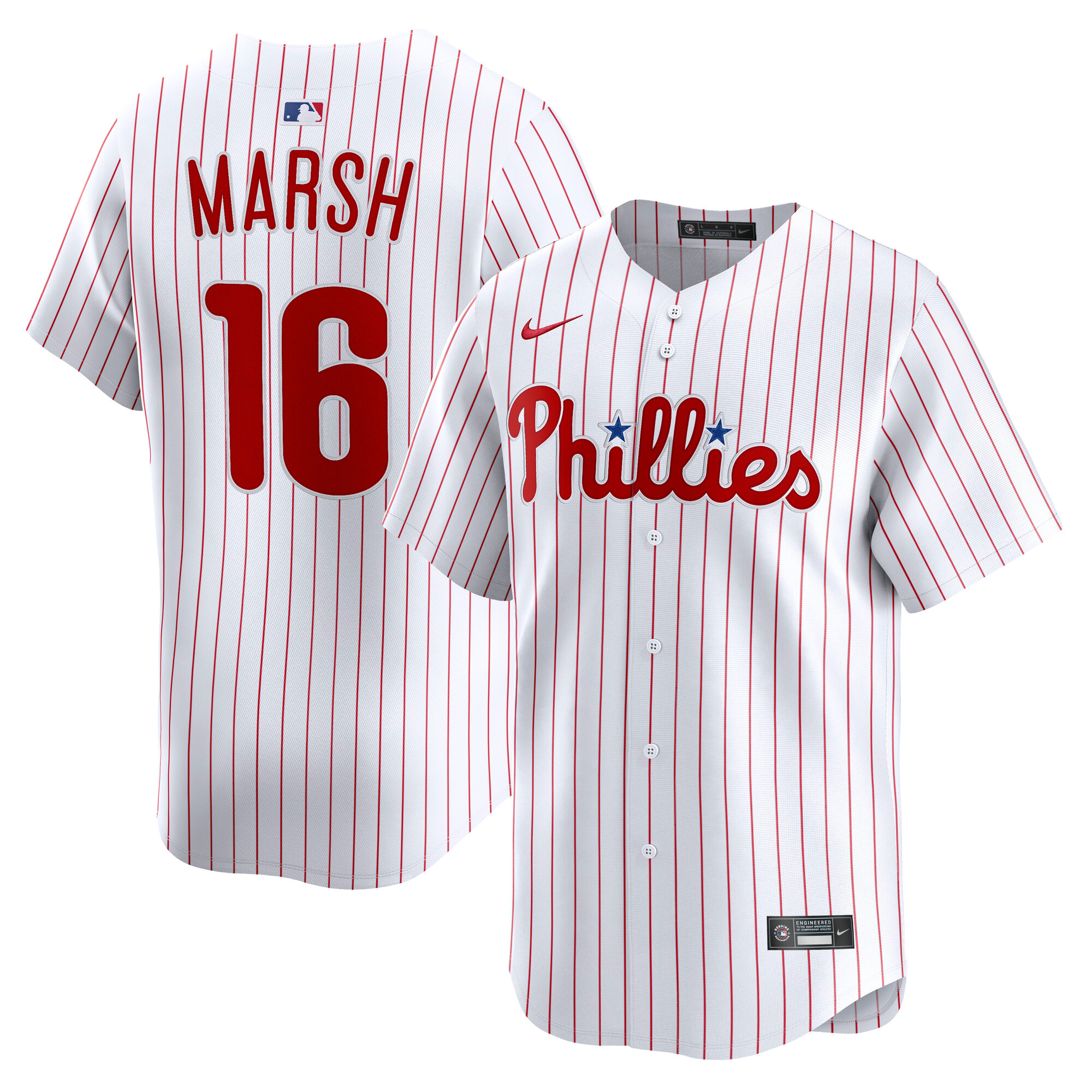 Men's Nike Brandon Marsh White Philadelphia Phillies Home Limited Player Jersey