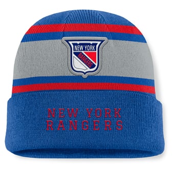 Men's Fanatics Blue New York Rangers Heritage Varsity Cuffed Knit Hat