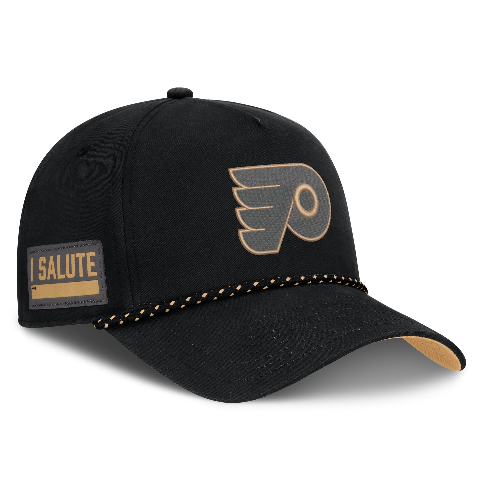 Men's Fanatics  Black Philadelphia Flyers Military Appreciation Authentic Pro A-Frame Adjustable Hat