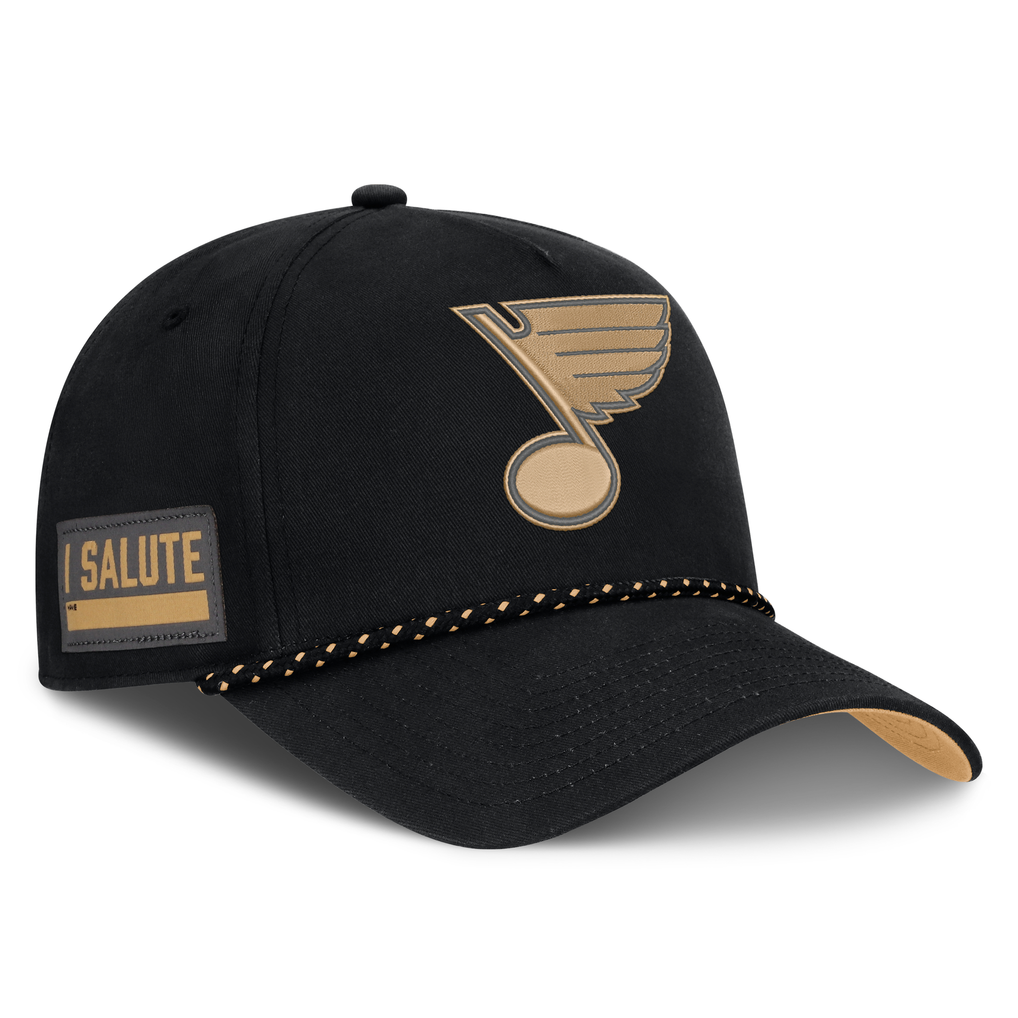 Men's Fanatics  Black St. Louis Blues Military Appreciation Authentic Pro A-Frame Adjustable Hat