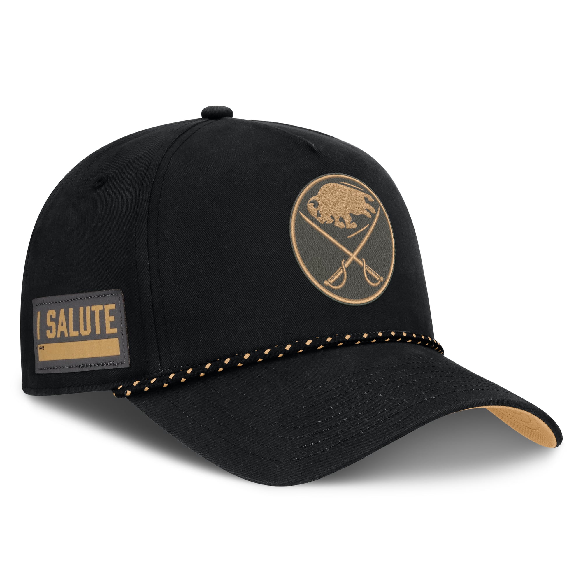 Men's Fanatics  Black Buffalo Sabres Military Appreciation Authentic Pro A-Frame Adjustable Hat