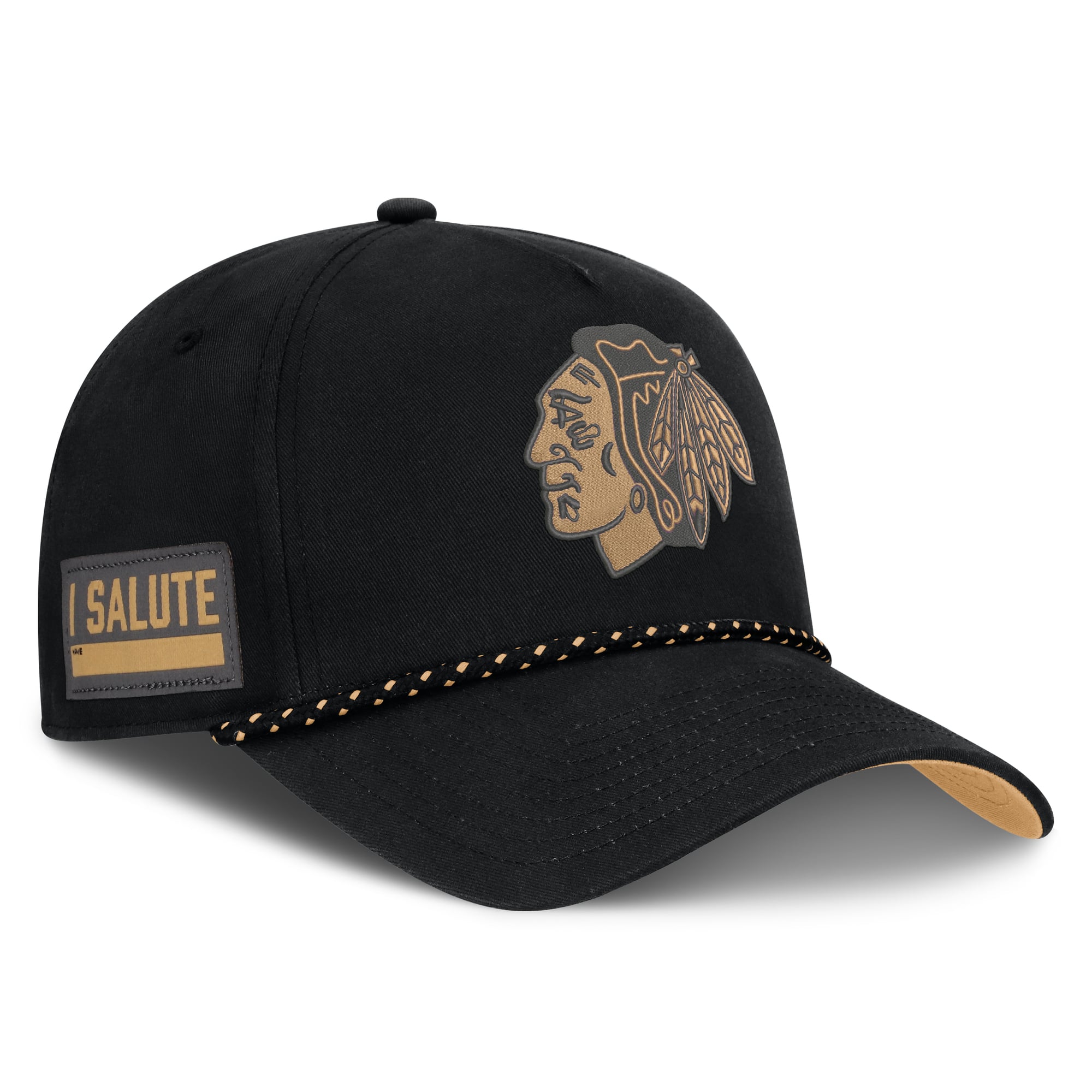 Men's Fanatics  Black Chicago Blackhawks Military Appreciation Authentic Pro A-Frame Adjustable Hat