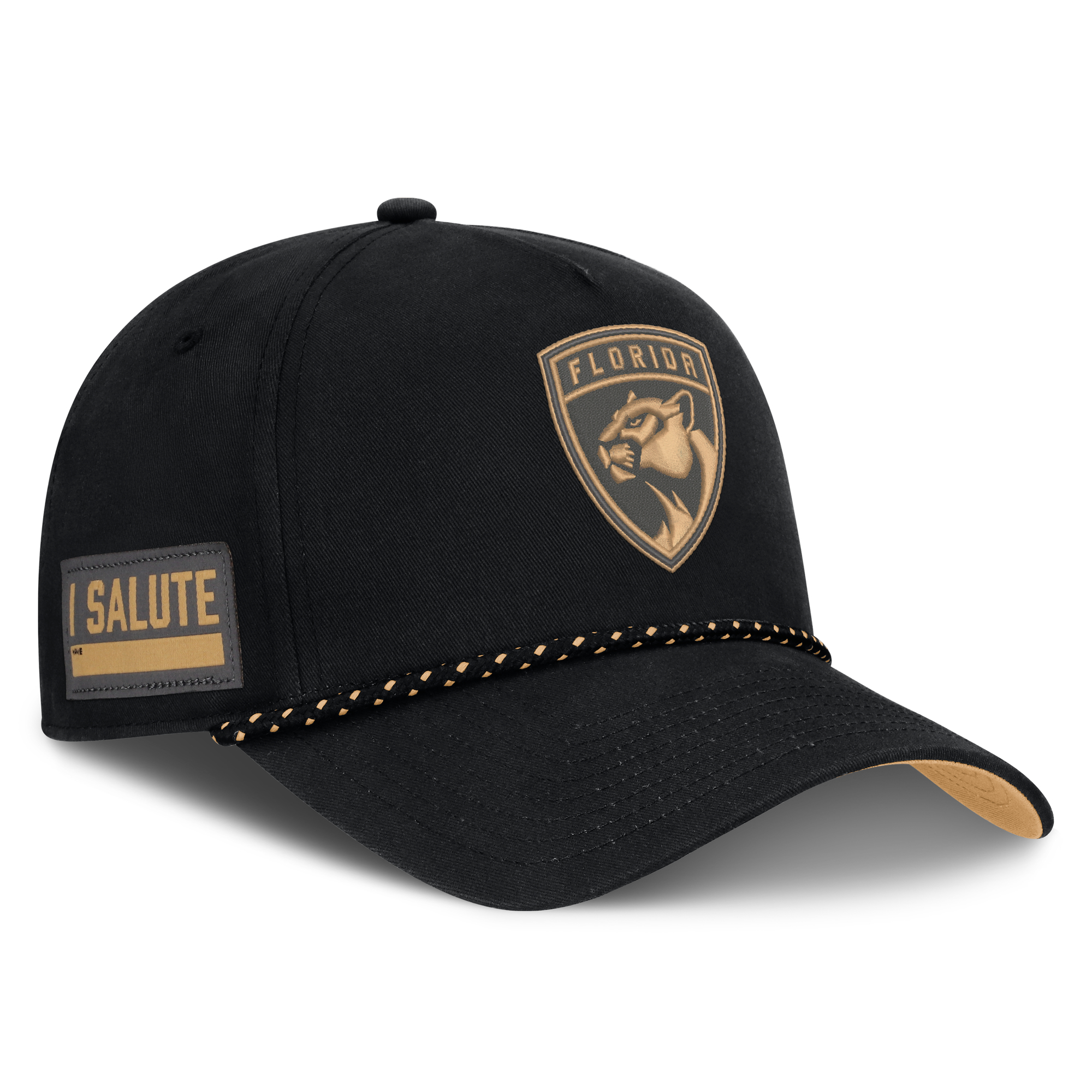 Men's Fanatics  Black Florida Panthers Military Appreciation Authentic Pro A-Frame Adjustable Hat