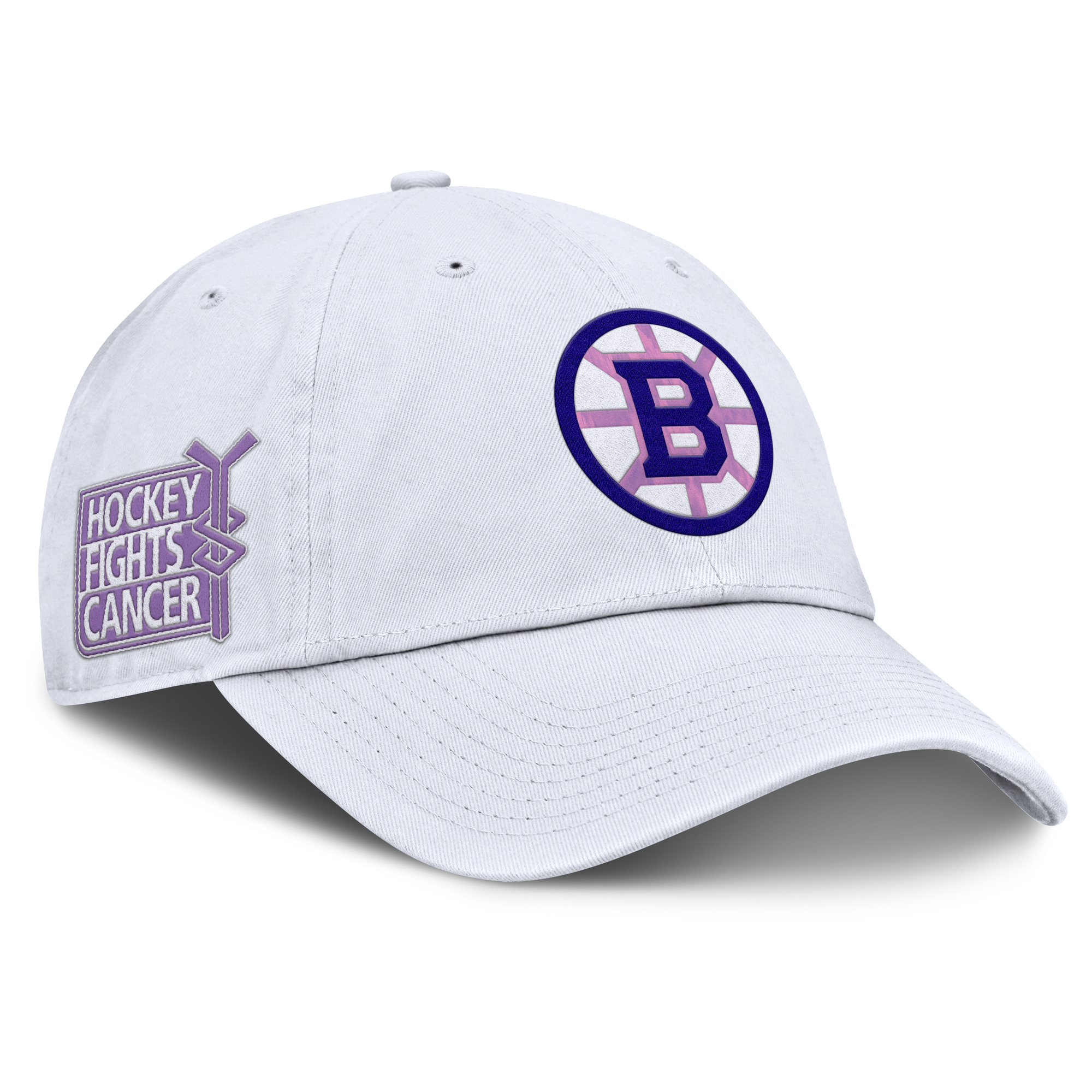 Men’s Fanatics White Boston Bruins Authentic Pro Hockey Fights Cancer Adjustable Hat Men’s Fanatics White Boston Bruins Authentic Pro Hockey Fights Cancer Adjustable Hat