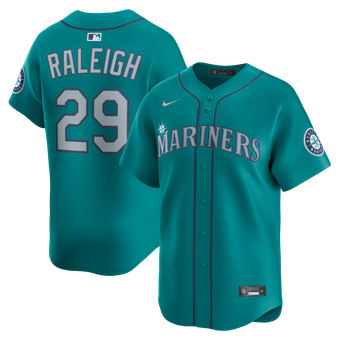 Men's Nike Cal Raleigh Teal Seattle Mariners Alternate Limited Jersey