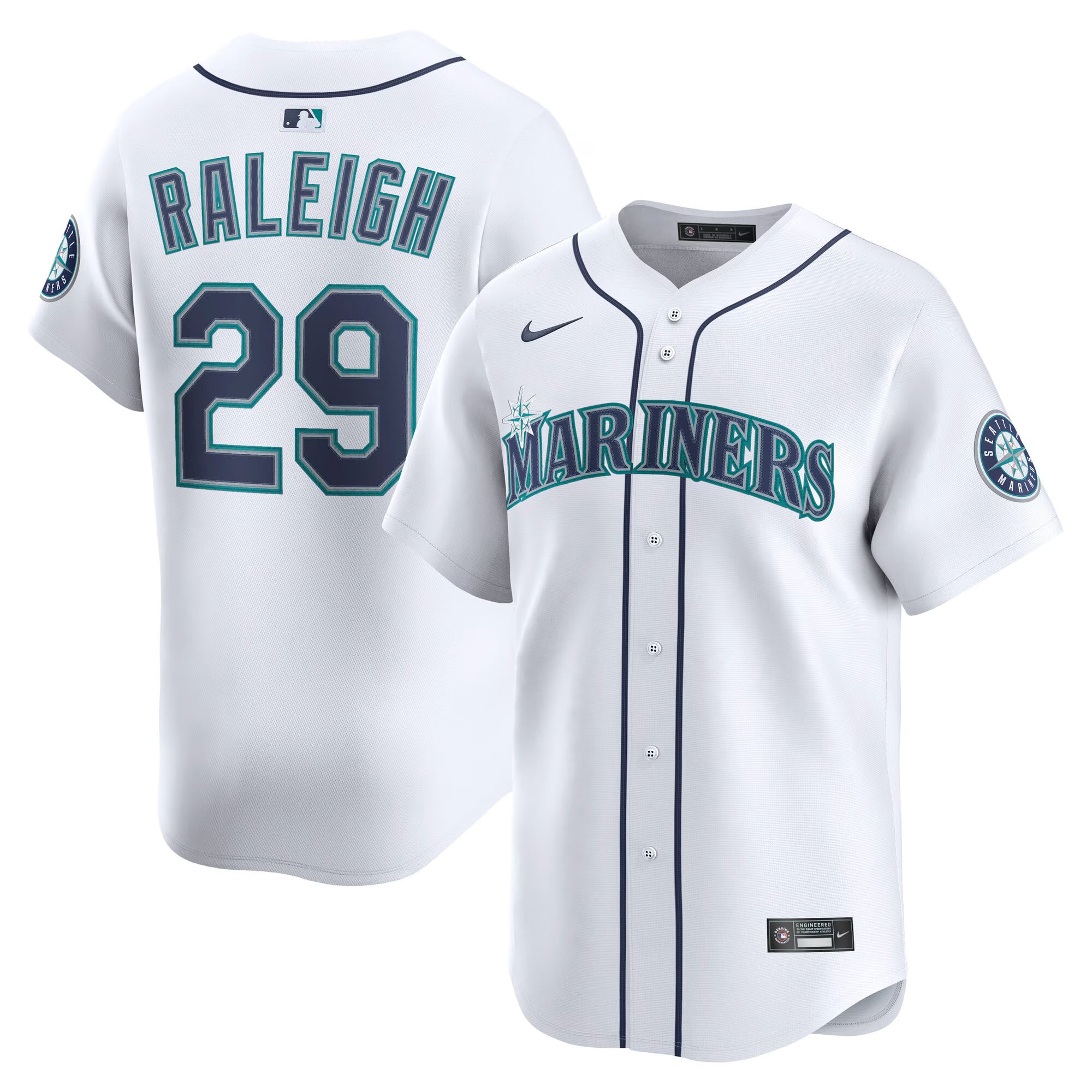Men's Nike Cal Raleigh White Seattle Mariners Home Limited Player Jersey