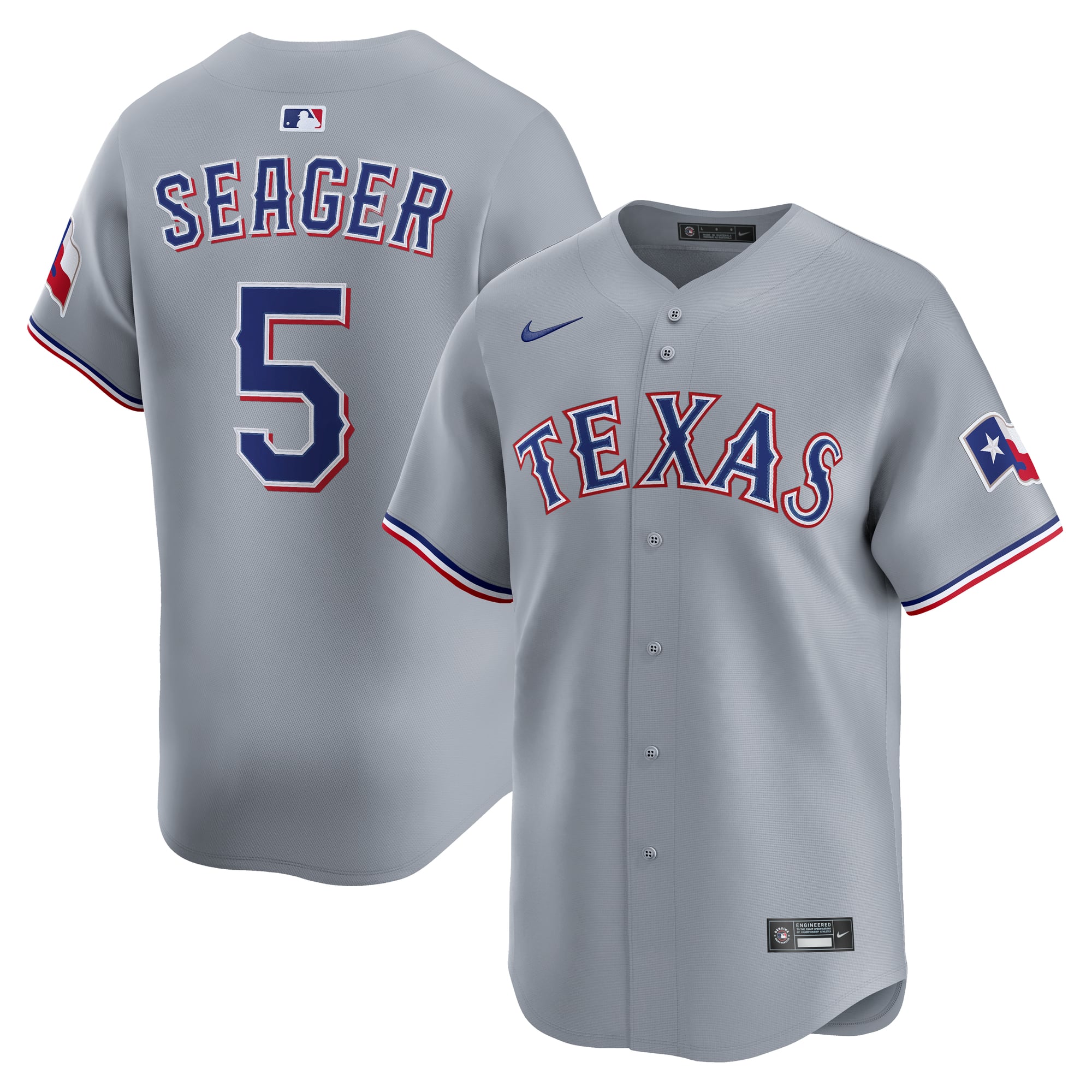 Men's Nike Corey Seager Gray Texas Rangers Road Limited Jersey
