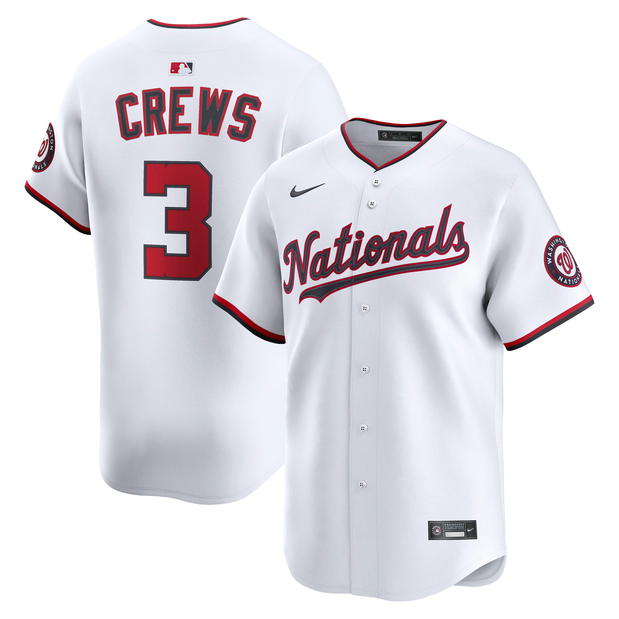 Men's Nike Dylan Crews White Washington Nationals Home Limited Player Jersey