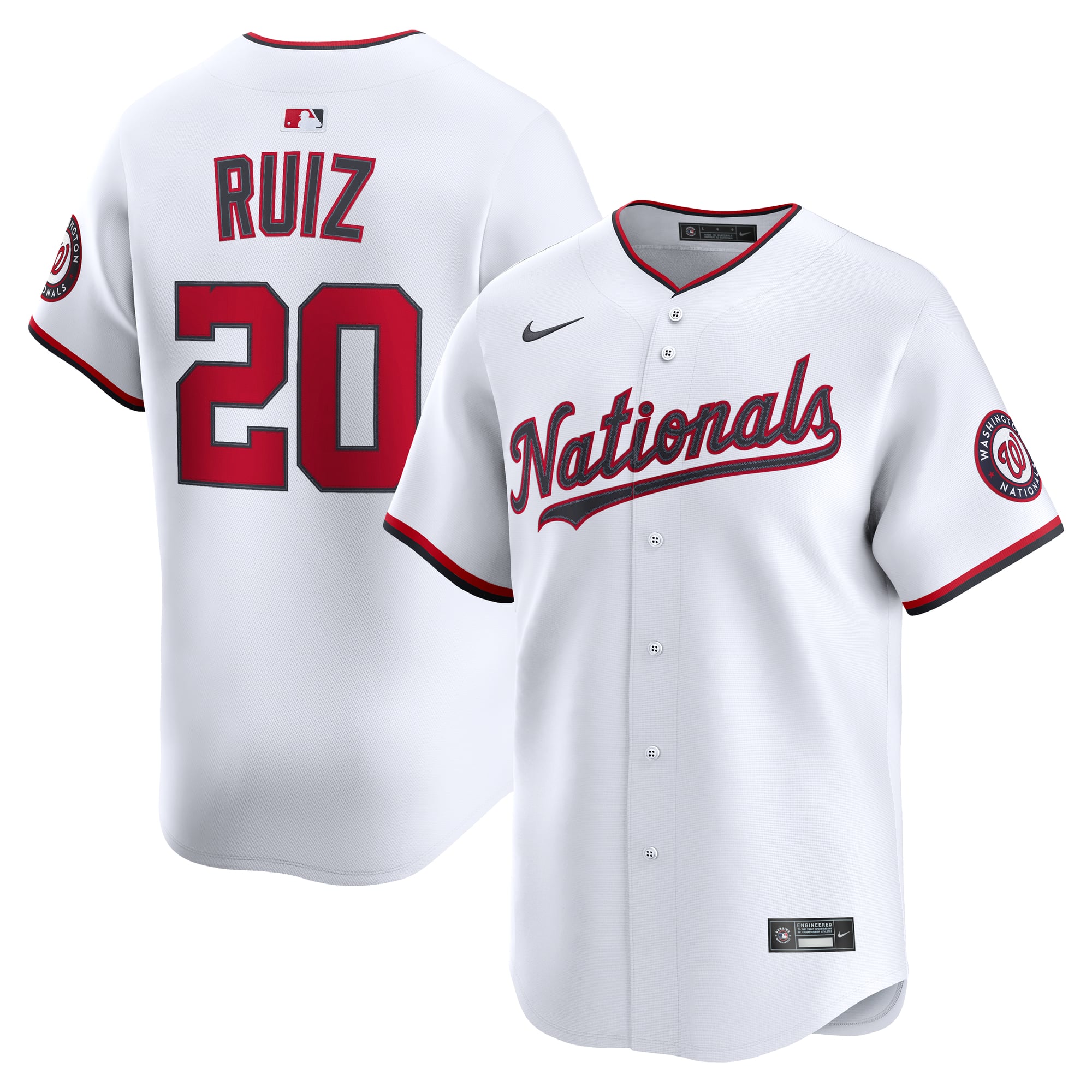Men's Nike Keibert Ruiz White Washington Nationals Home Limited Player Jersey