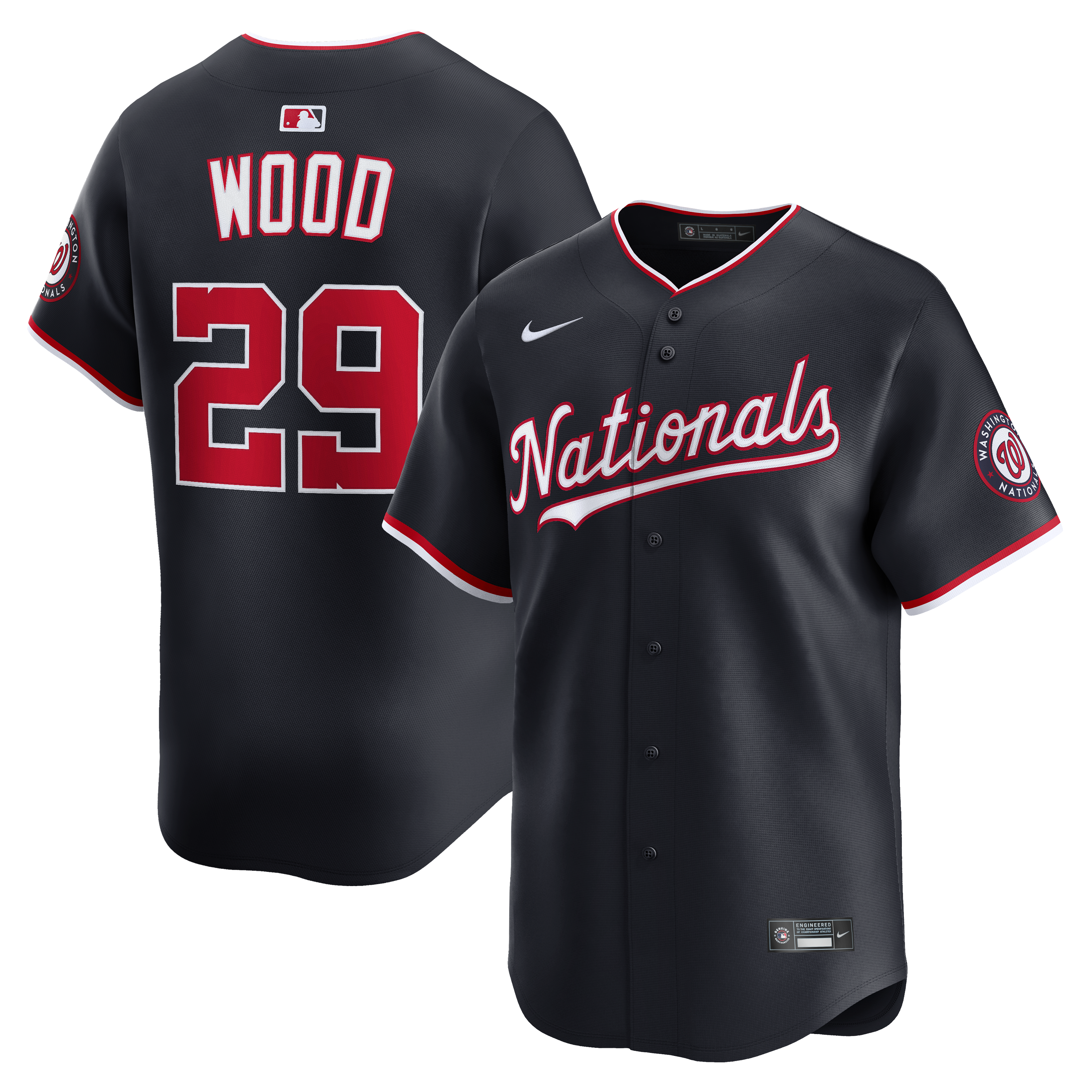 Men's Nike James Wood Navy Washington Nationals Alternate Limited Player Jersey