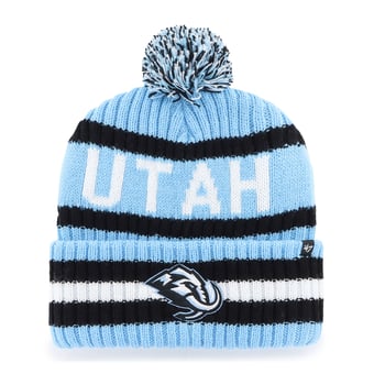 Men's '47  Light Blue Utah Mammoth Bering Cuffed Knit Hat with Pom