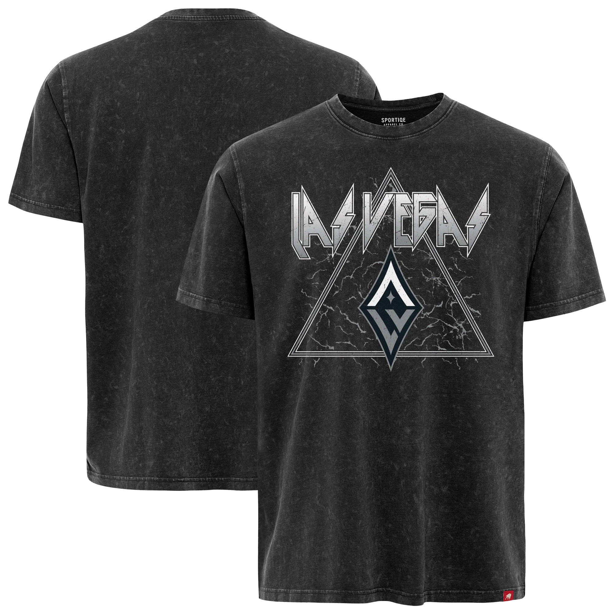 Unisex Sportiqe Black Las Vegas Aces Rock & Roll Collection Angus Mineral Wash Premium T-Shirt