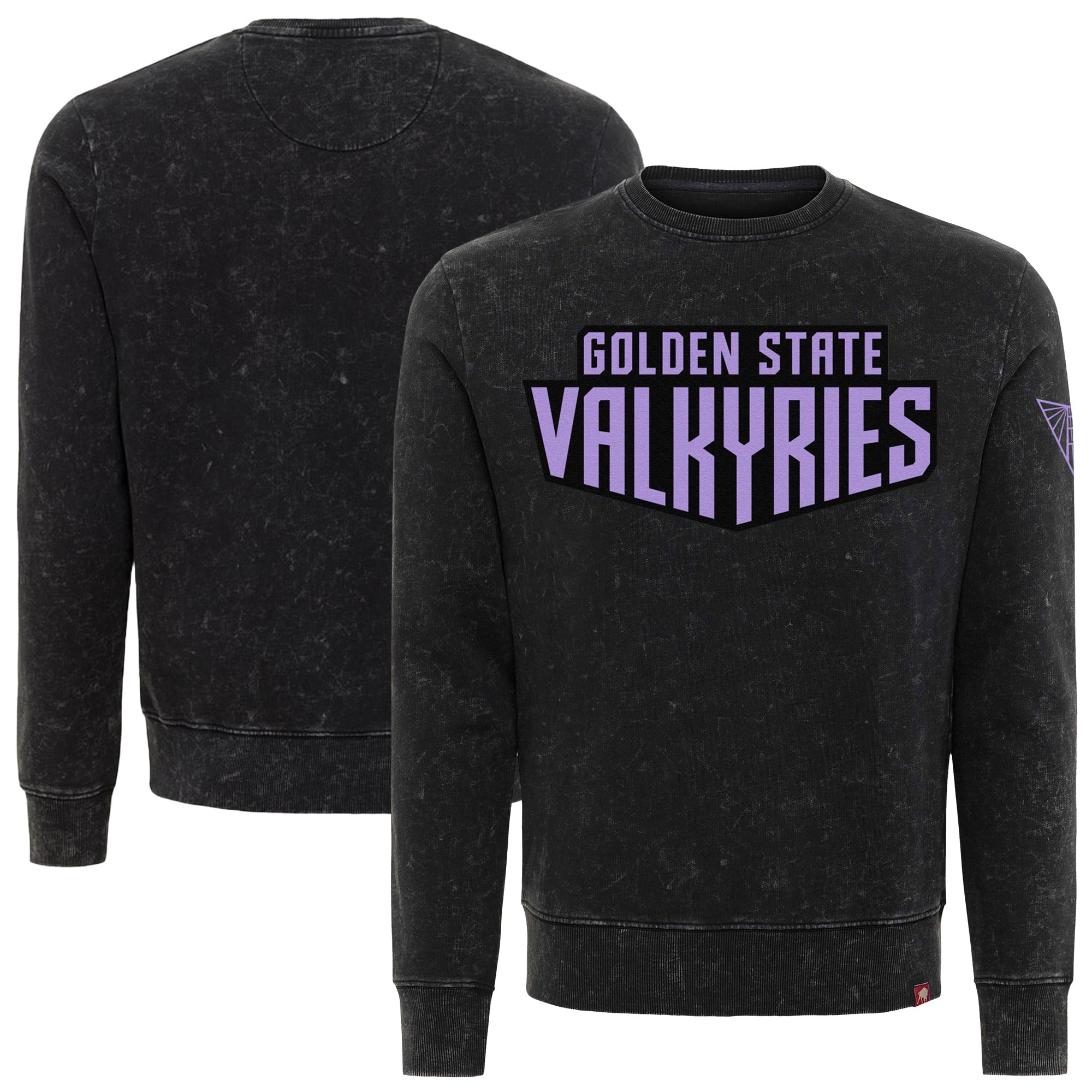 Unisex Sportiqe Eclipse Black Golden State Valkyries Rock & Roll Collection Freddy Mineral Wash Pullover Sweatshirt