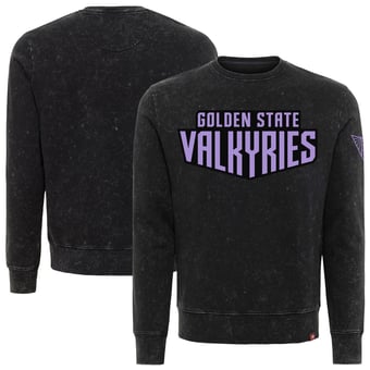 Unisex Sportiqe Eclipse Black Golden State Valkyries Rock & Roll Collection Freddy Mineral Wash Pullover Sweatshirt
