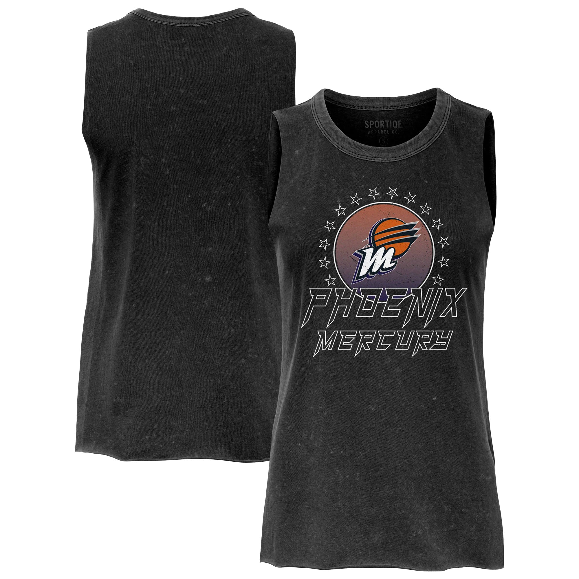 Women's Sportiqe  Black Phoenix Mercury Rock & Roll Collection Turner Mineral Wash Tank Top