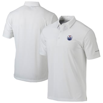 Men's Columbia  White Edmonton Oilers Drive Omni-Wick Polo