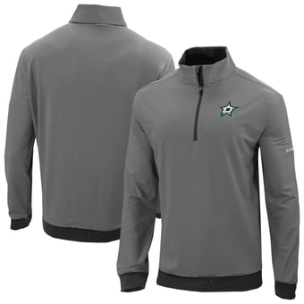Men's Columbia  Black Dallas Stars Even Lie Omni-Wick Quarter-Zip Top