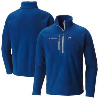 Men's Columbia  Royal Edmonton Oilers Fast Trek III Raglan Half-Zip Fleece Jacket