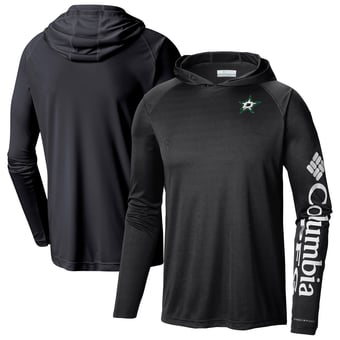 Men's Columbia  Black Dallas Stars Terminal Tackle Omni-Shade Raglan Pullover Hoodie