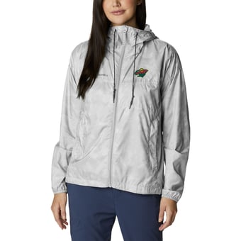 Women's Columbia  White Minnesota Wild Flash Challenger Omni-Shade Full-Zip Windbreaker Jacket