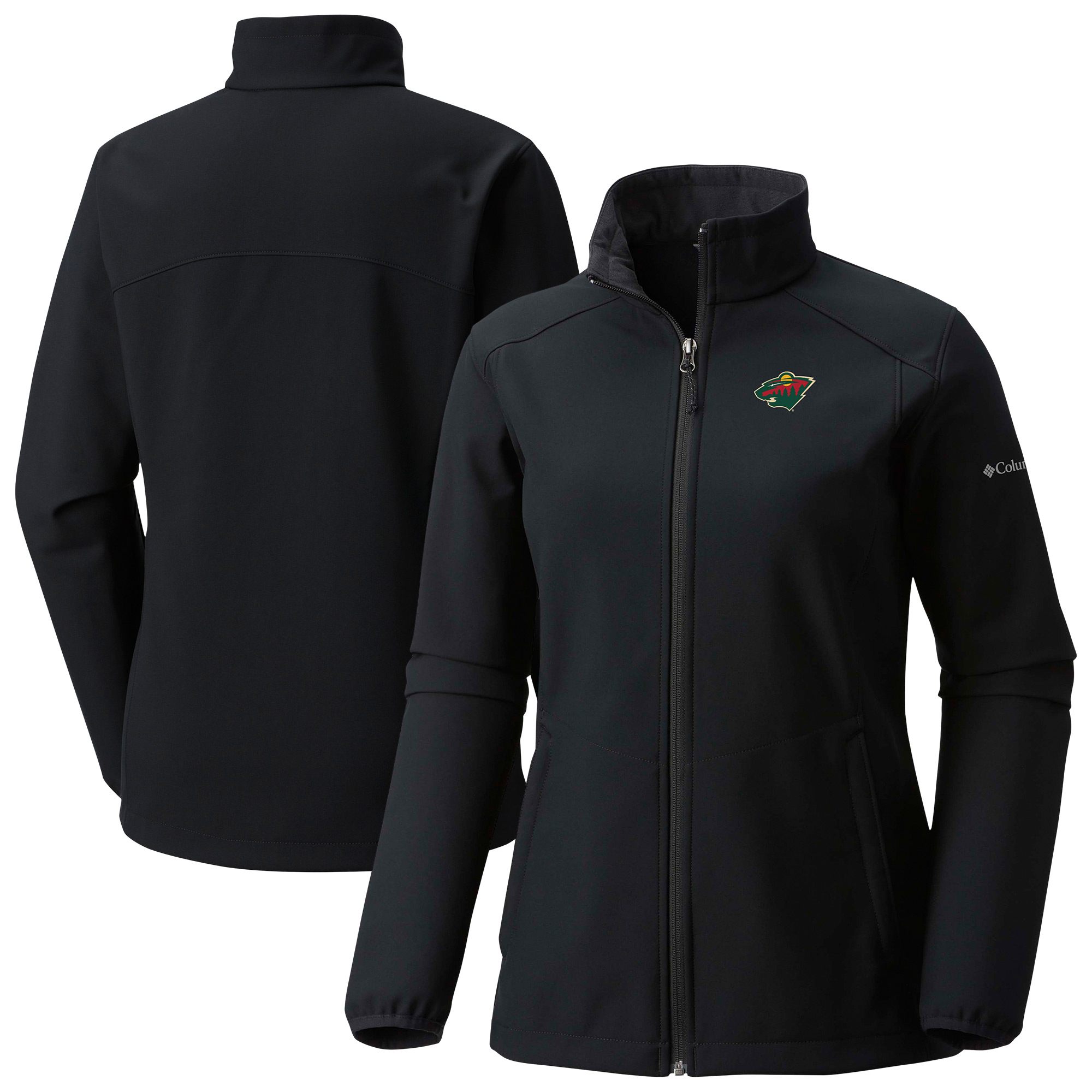 Women's Columbia  Black Minnesota Wild Kruser Ridge III Omni-Shield Softshell Full-Zip Jacket