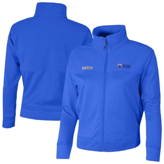 Women's Columbia  Blue Edmonton Oilers Omni-Wick Cropped River Fleece Full-Zip Jacket