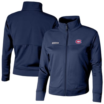 Women's Columbia  Navy Montreal Canadiens Omni-Wick Cropped River Fleece Full-Zip Jacket