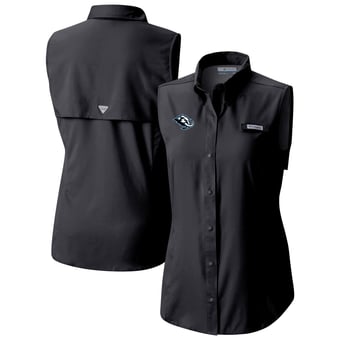 Women's Columbia Black Utah Mammoth Tamiami Omni-Shade Sleeveless Button-Up Shirt