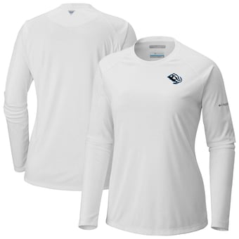 Women's Columbia  White Utah Mammoth Omni-Shade Tidal Tee II Raglan Long Sleeve T-Shirt