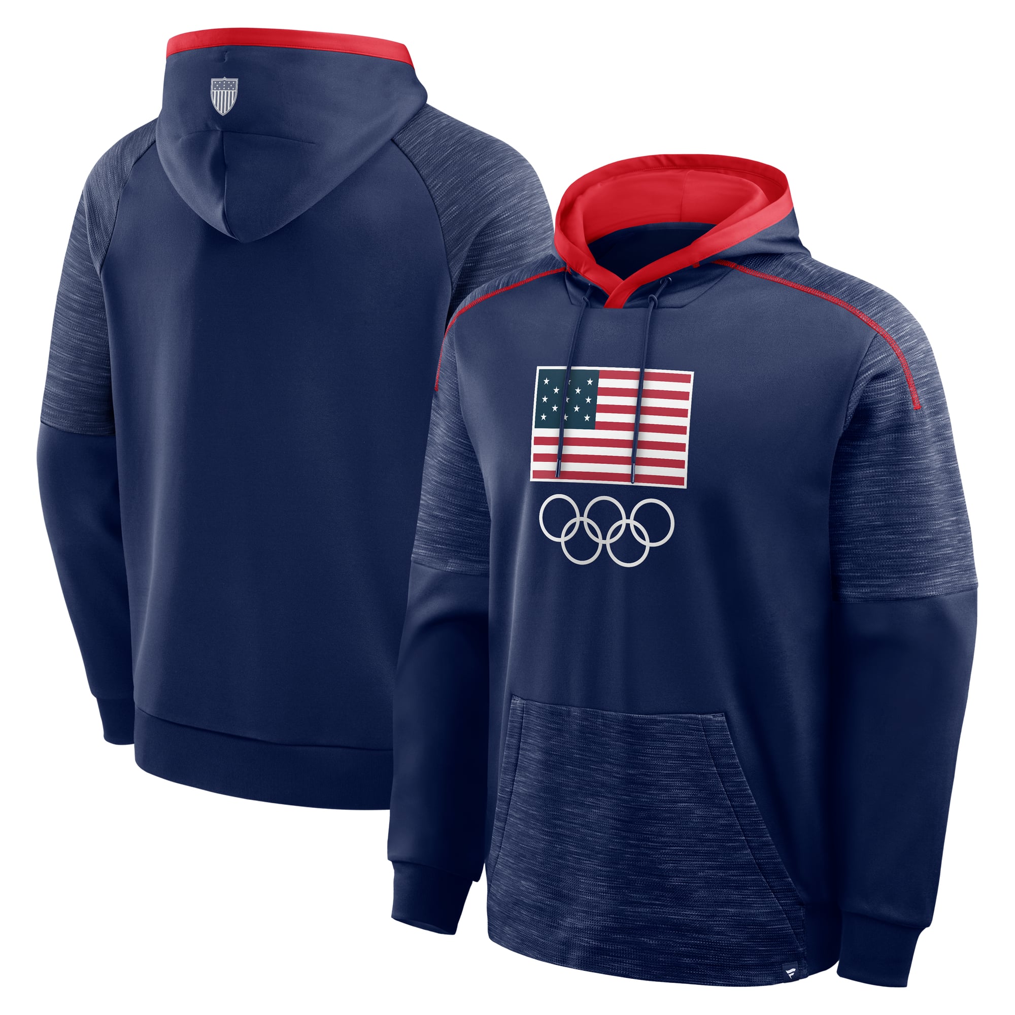 Men's Fanatics Navy Team USA Goaltender Defender Pullover Hoodie