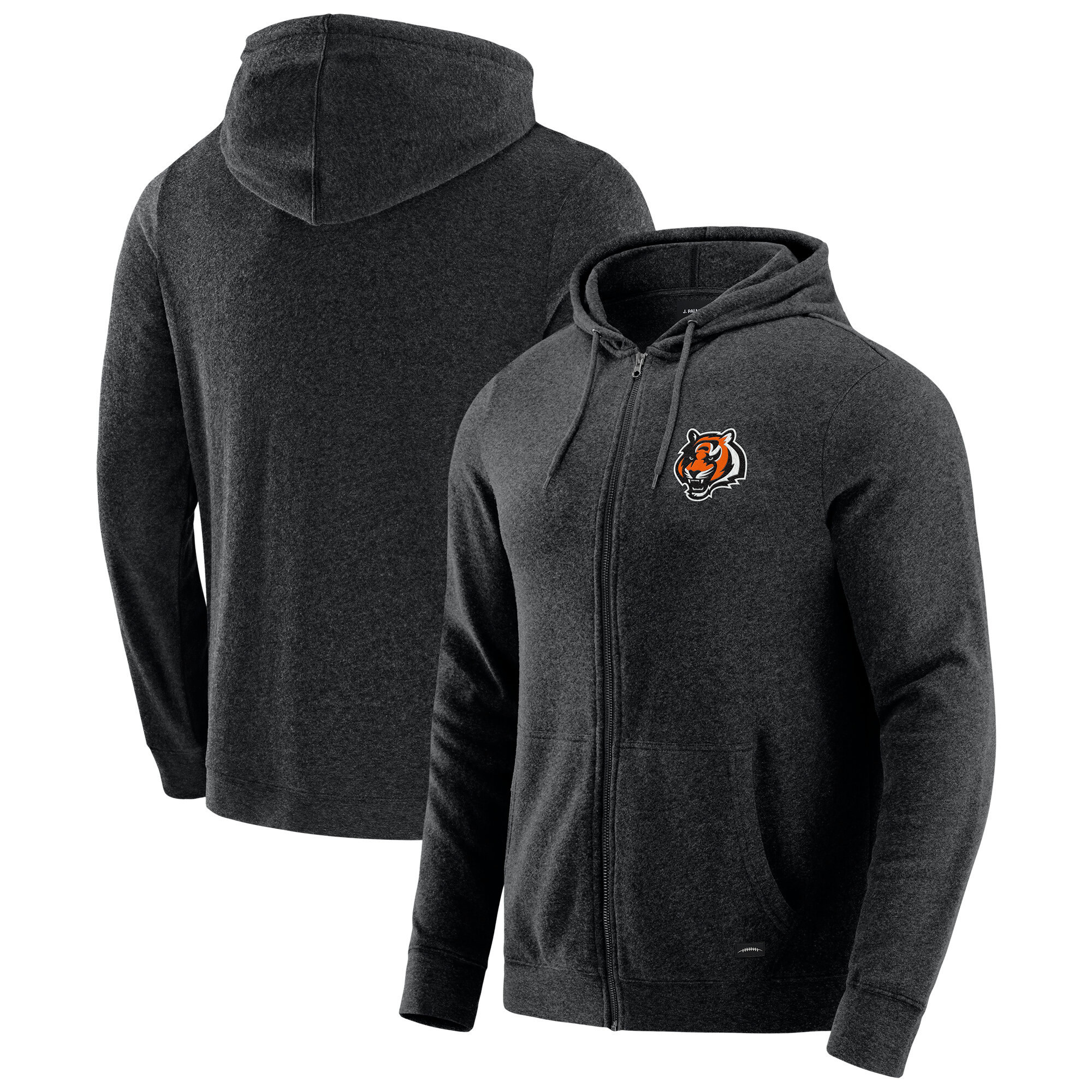 Men's J. Palmer Dark Heather Gray Cincinnati Bengals Players Lounge Tri-Blend Full-Zip Hoodie