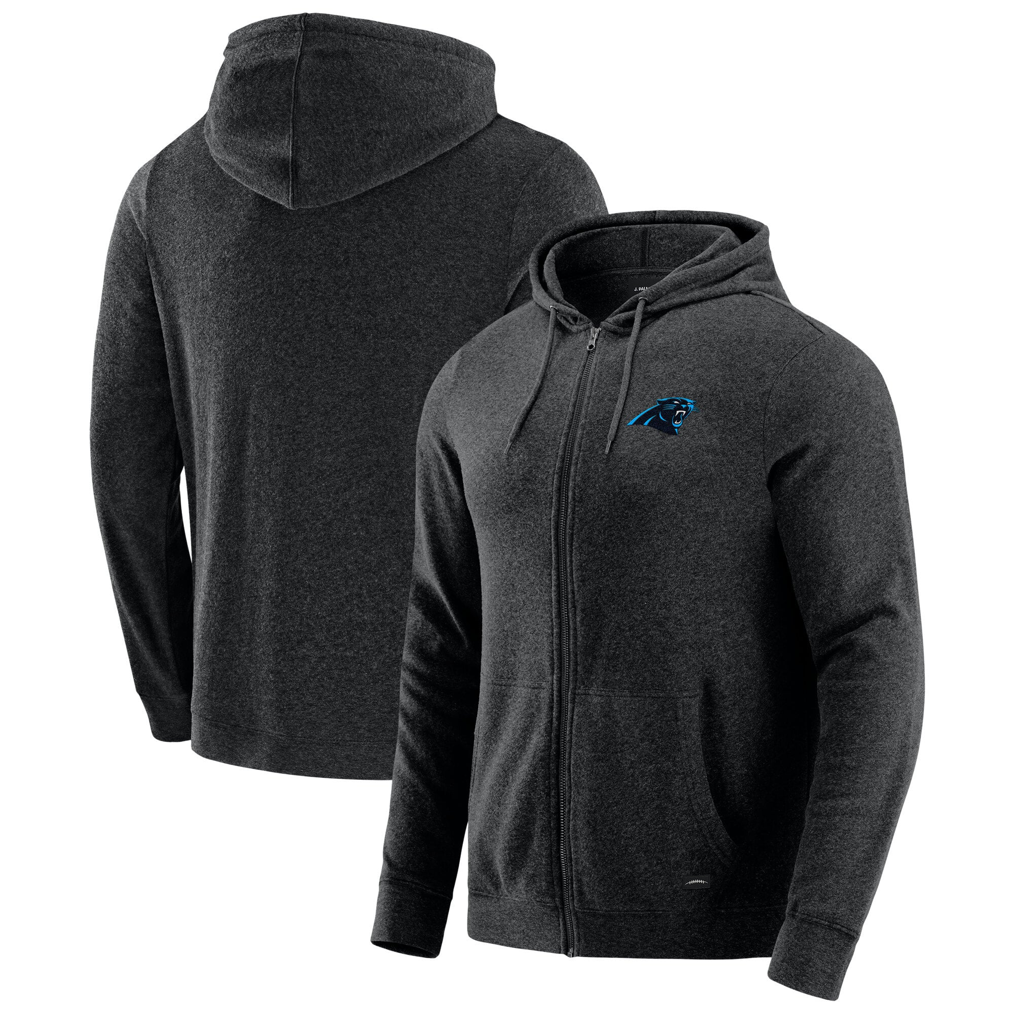 Men's J. Palmer Dark Heather Gray Carolina Panthers Players Lounge Tri-Blend Full-Zip Hoodie